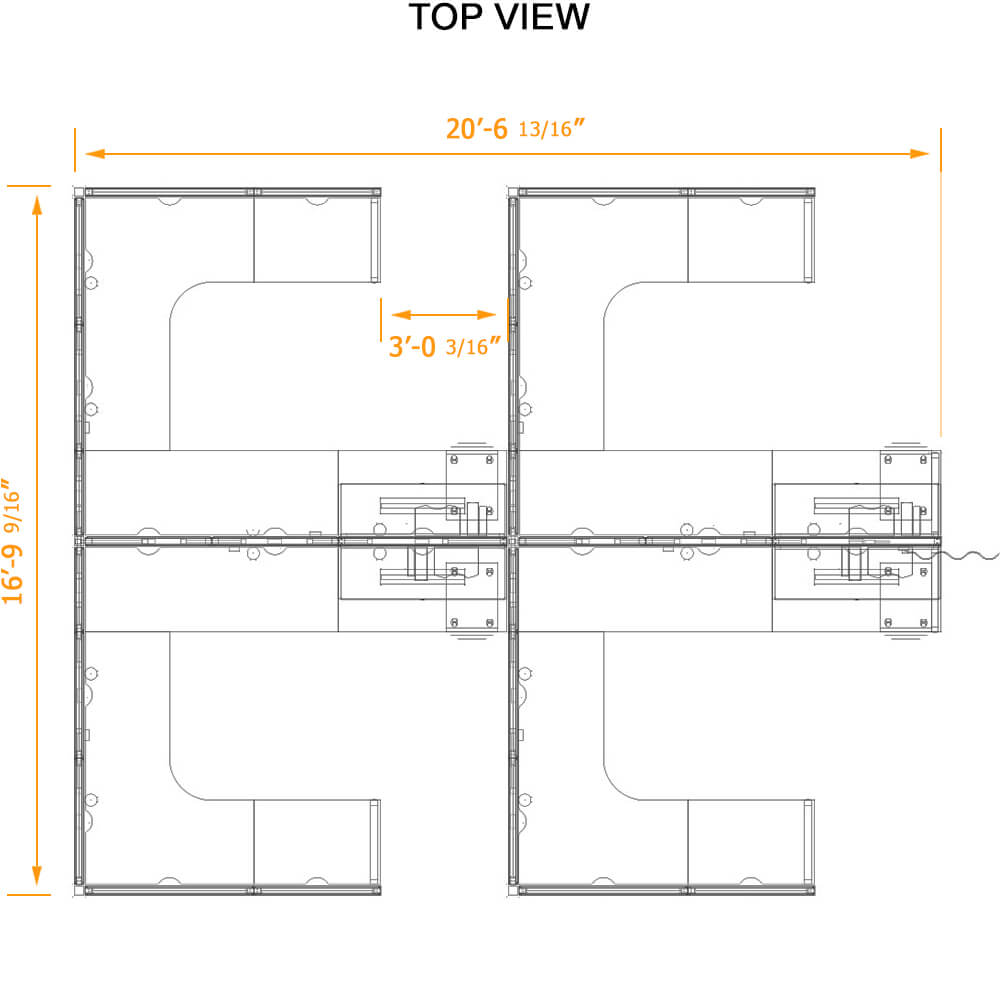 Modern cubicles j cubes top view