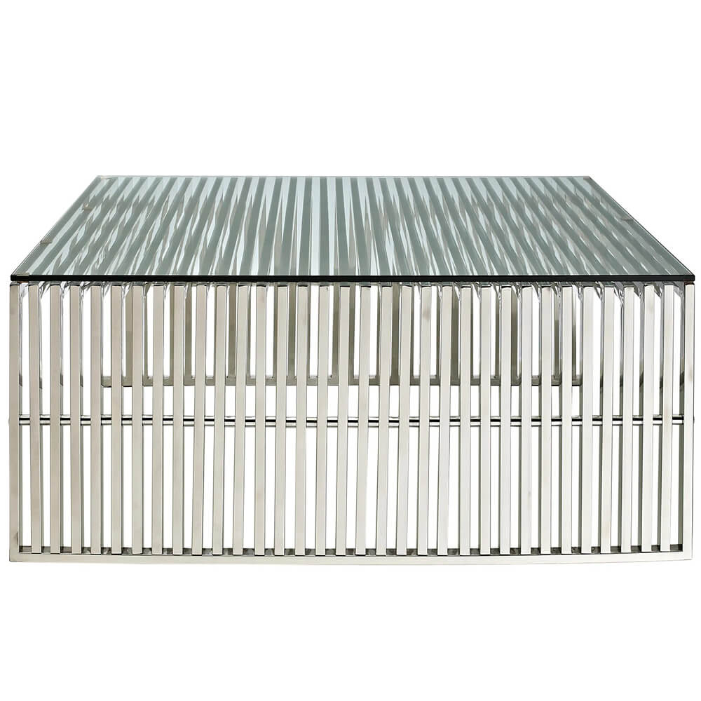 Modern steel coffee table side Modern steel coffee table side