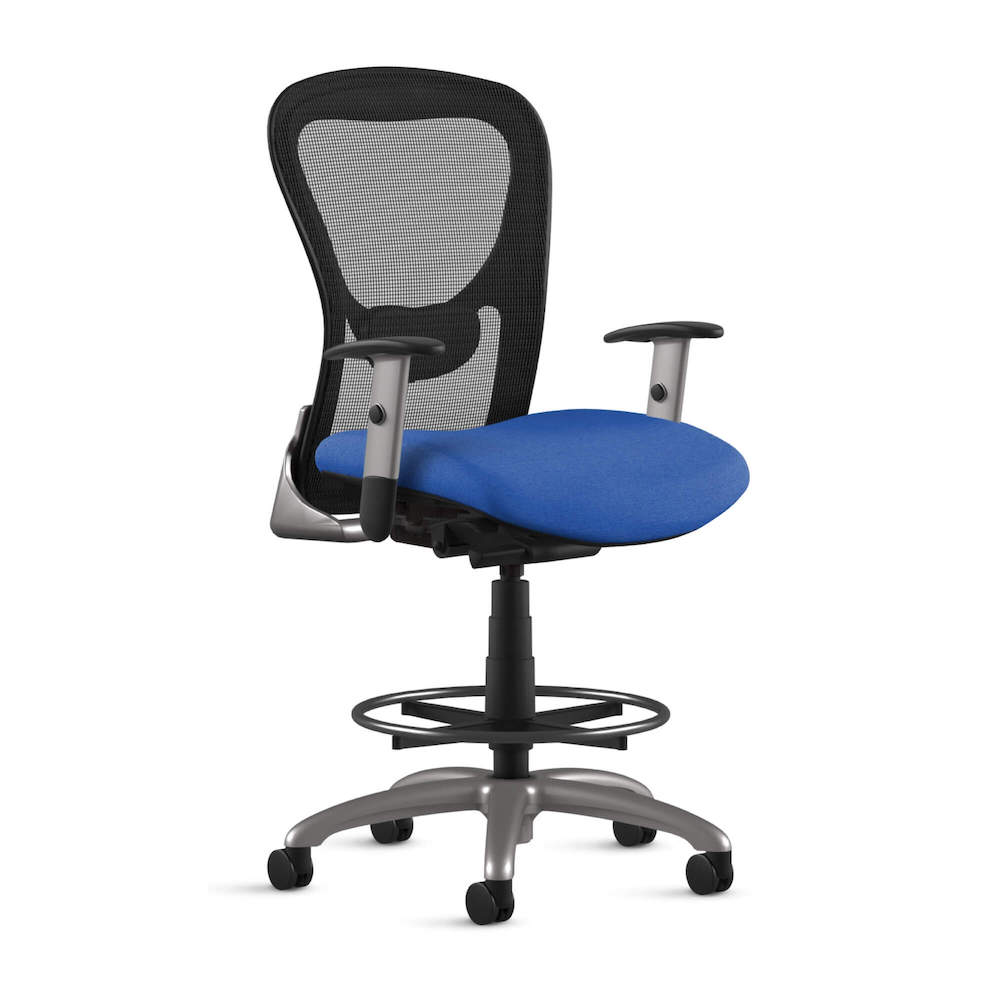 Office chair for standing desk ergonomic stool for standing desks ergonomic chair stool blue angle view