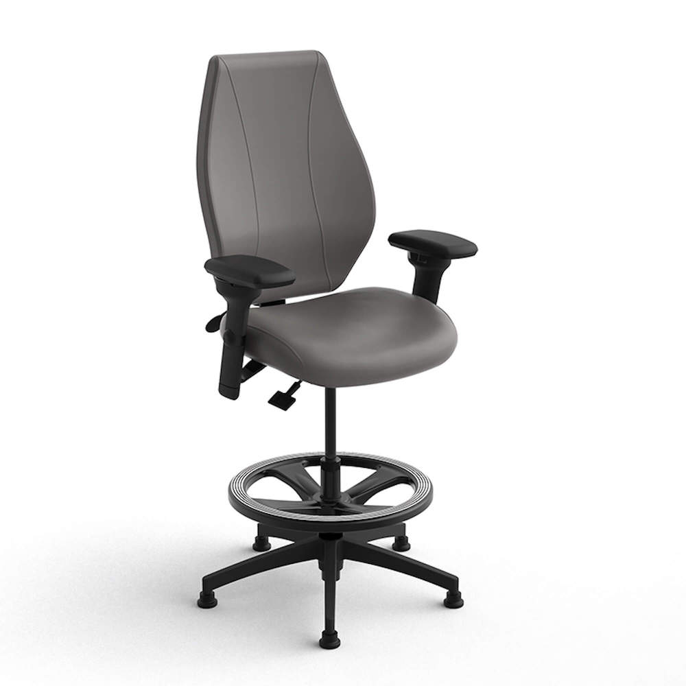 Office chair for standing desk ergonomic stool for standing desks ergonomic drafting stool dark grey angle view