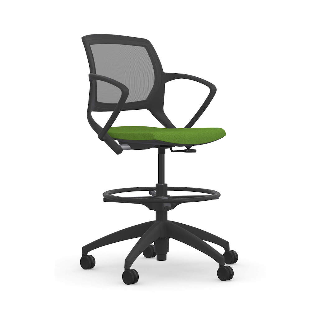 Office chair for standing desk ergonomic stool for standing desks swivel work stool green angle view