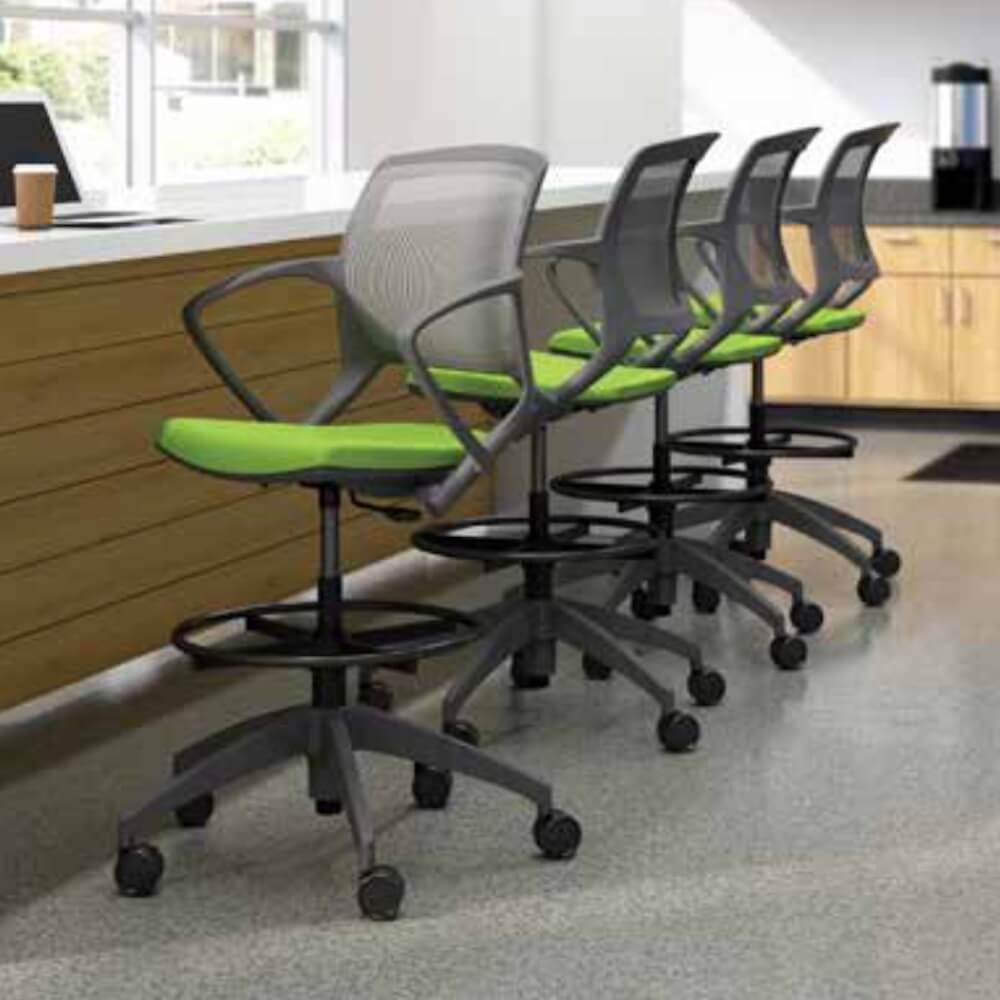 Office chair for standing desk ergonomic stool for standing desks swivel work stool green space view