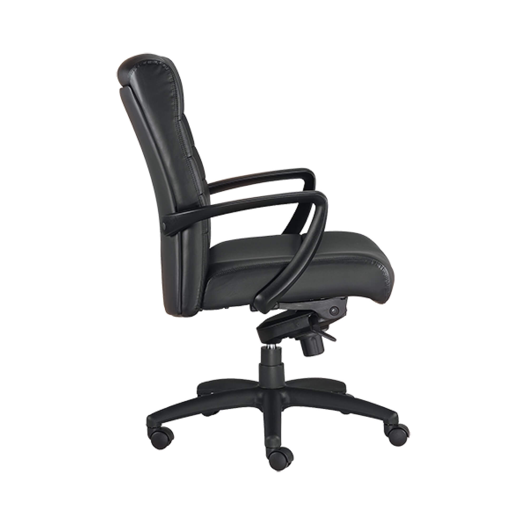 Office desk chairs executive chairs and conference chairs black leather conference chair side view E 1