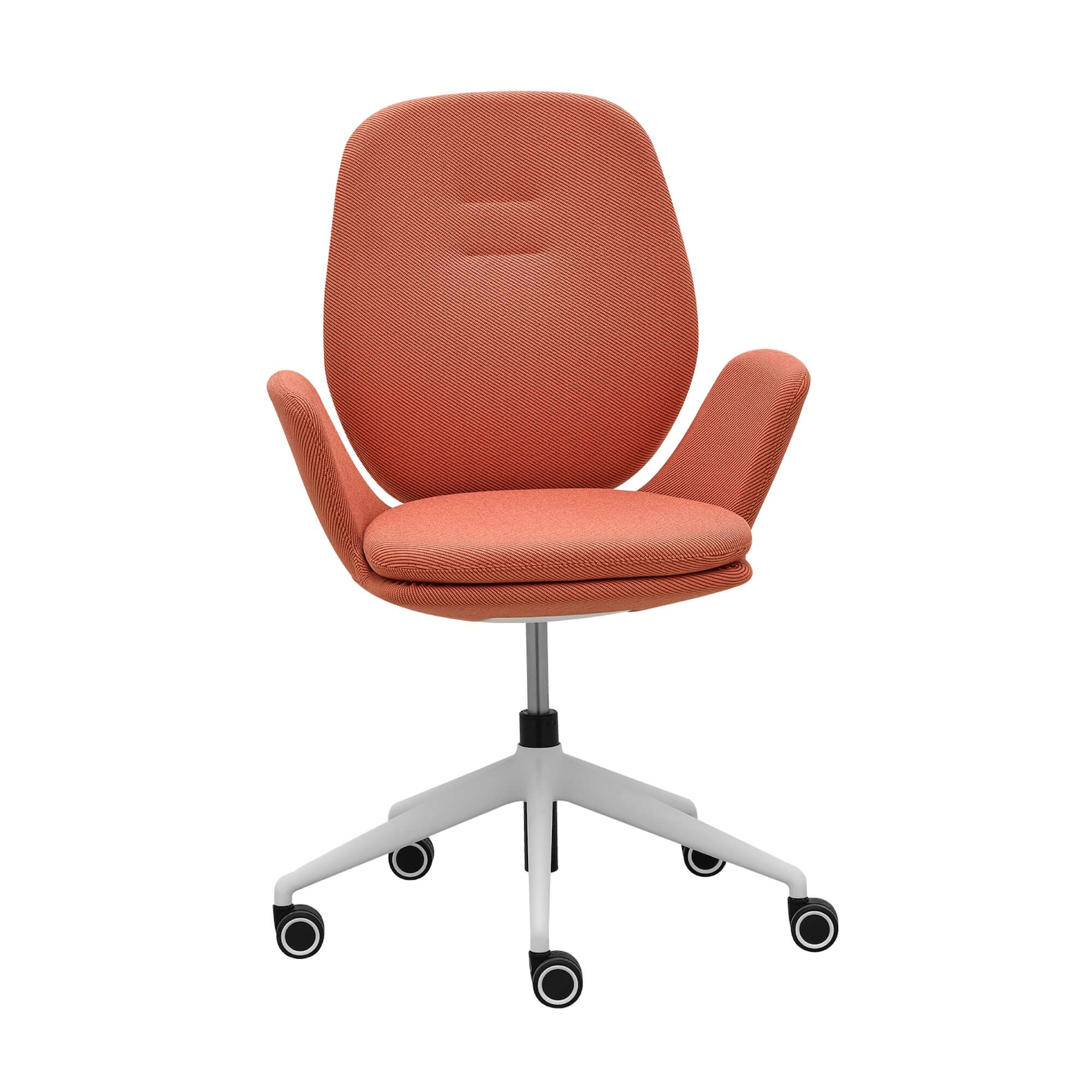 office-desk-chairs-executive-chairs-and-conference-chairs-modern-conference-chair-white-frame-and-coral-fabric-front-view.jpg