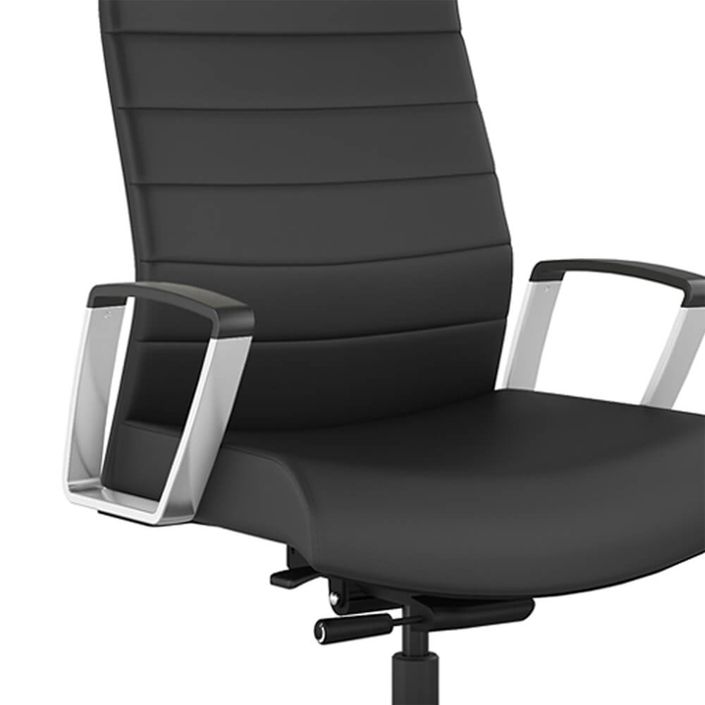 Office desk furniture office desk chairs executive conference black chair arms zoom view 1