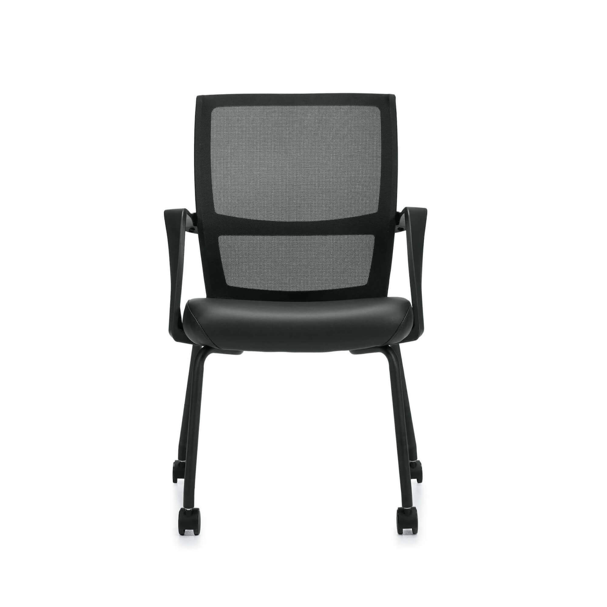 Office furniture chairs guest chairs guest chair with wheels front view