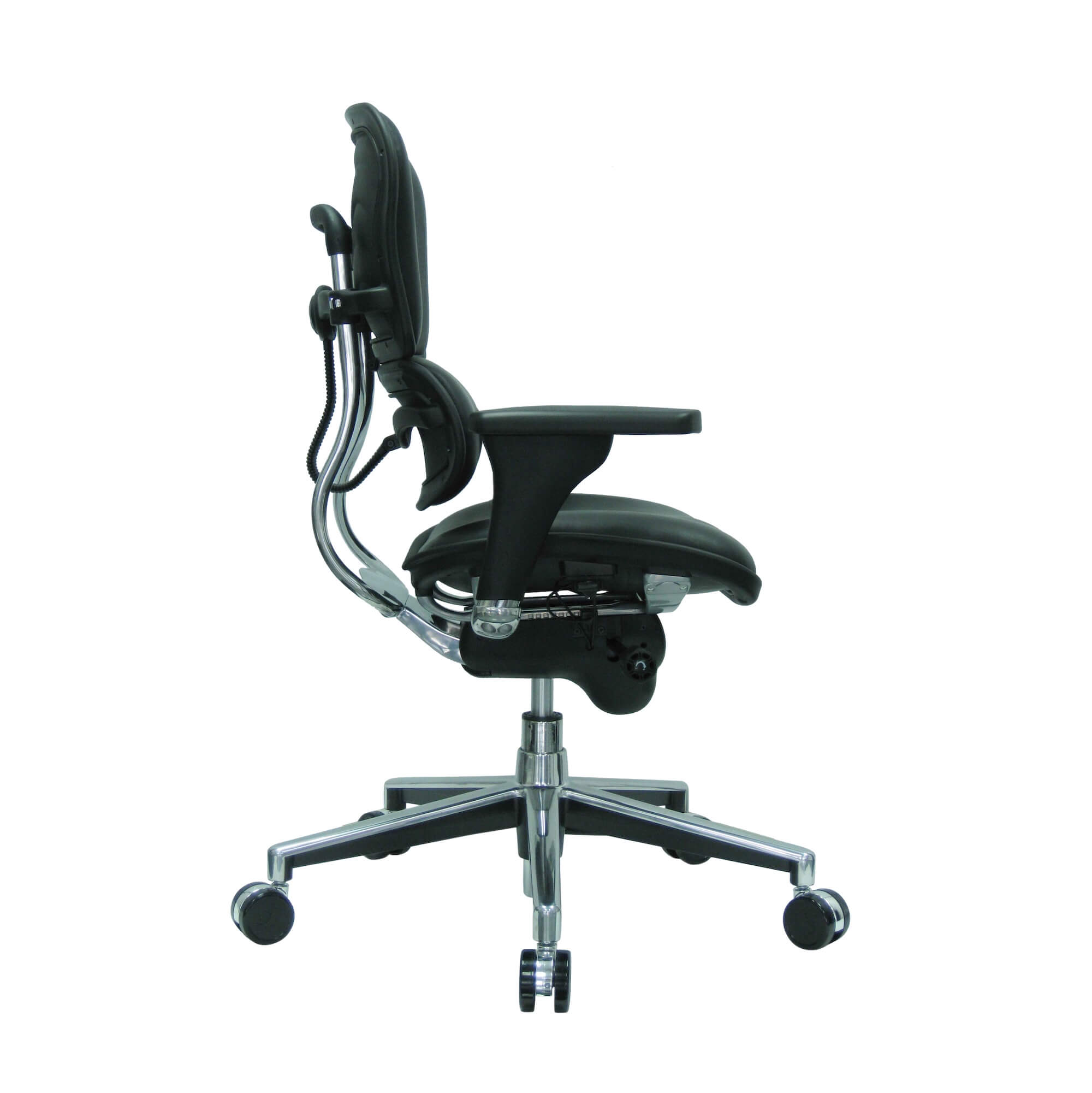 Office furniture chairs office desk chairs executive ergonomic leather chair side view