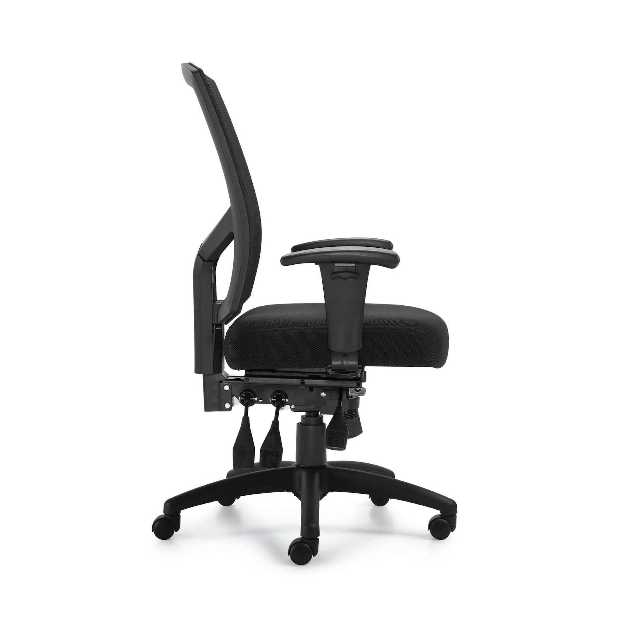 Office furniture chairs office desk chairs high back mesh desk chair side view