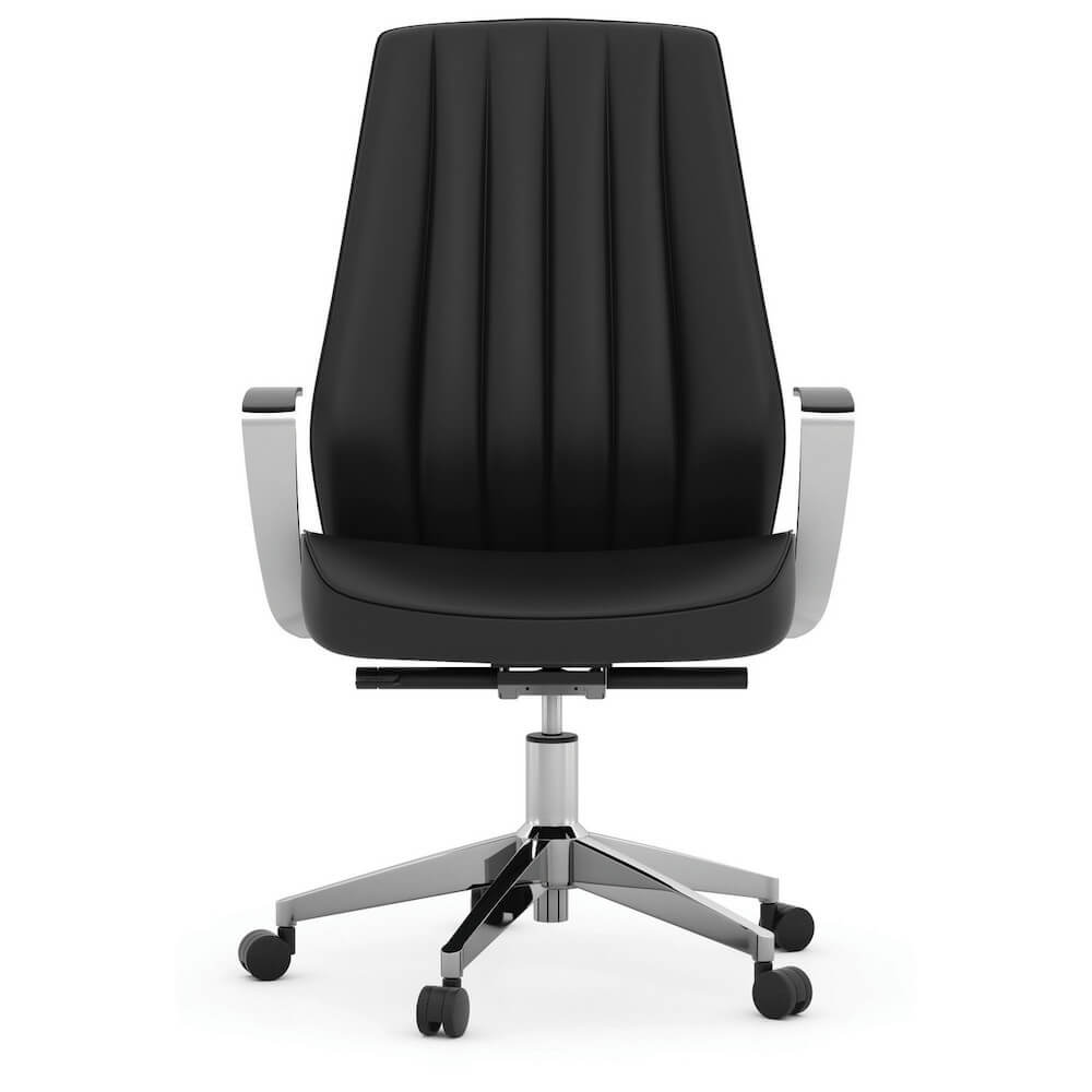Office furniture chairs office desk chairs leather executive office chair high back front view 1