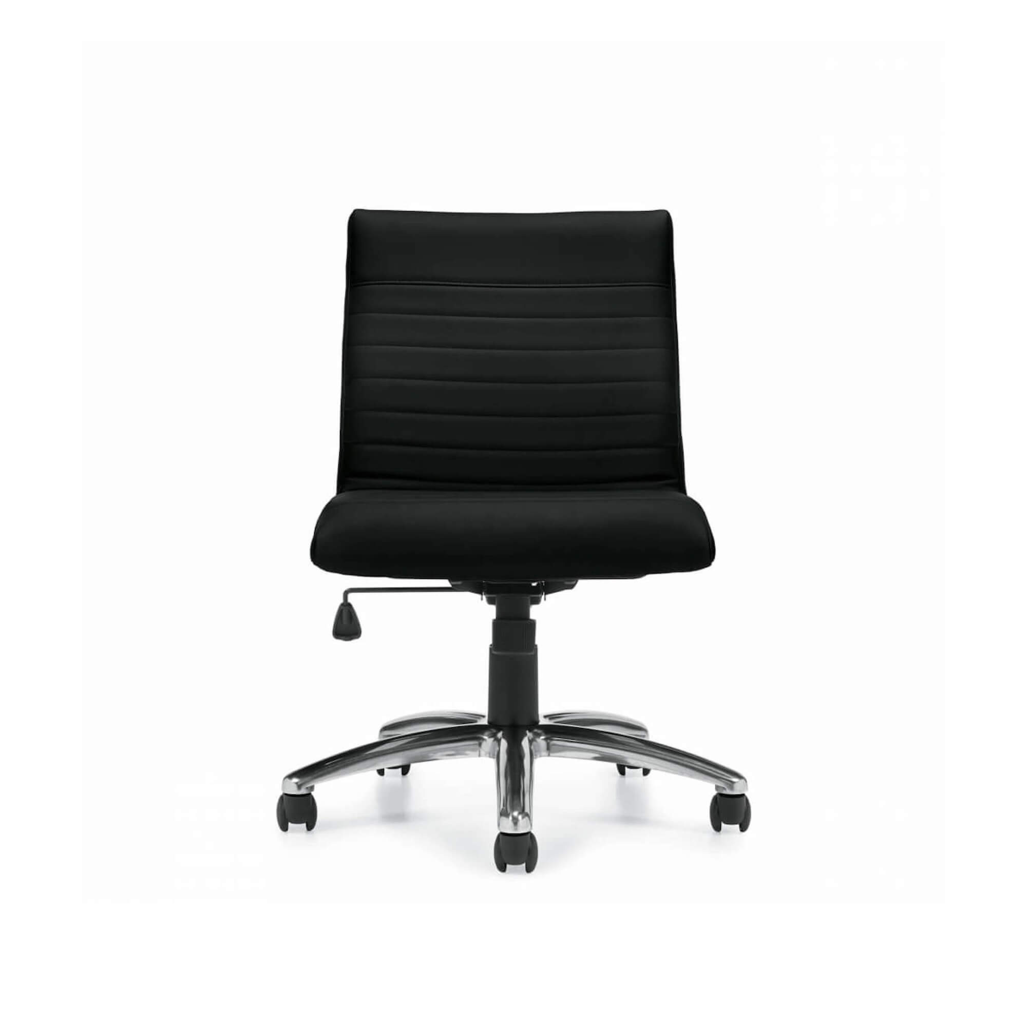 Office furniture chairs office desk chairs low back leather office chair front view