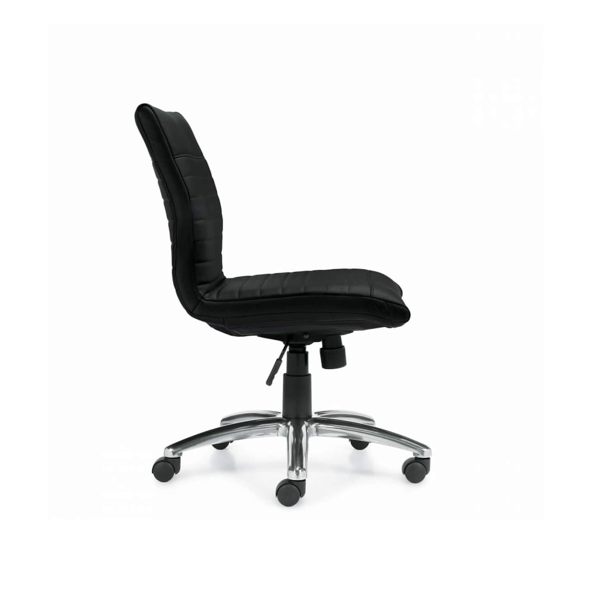Office furniture chairs office desk chairs low back leather office chair side view