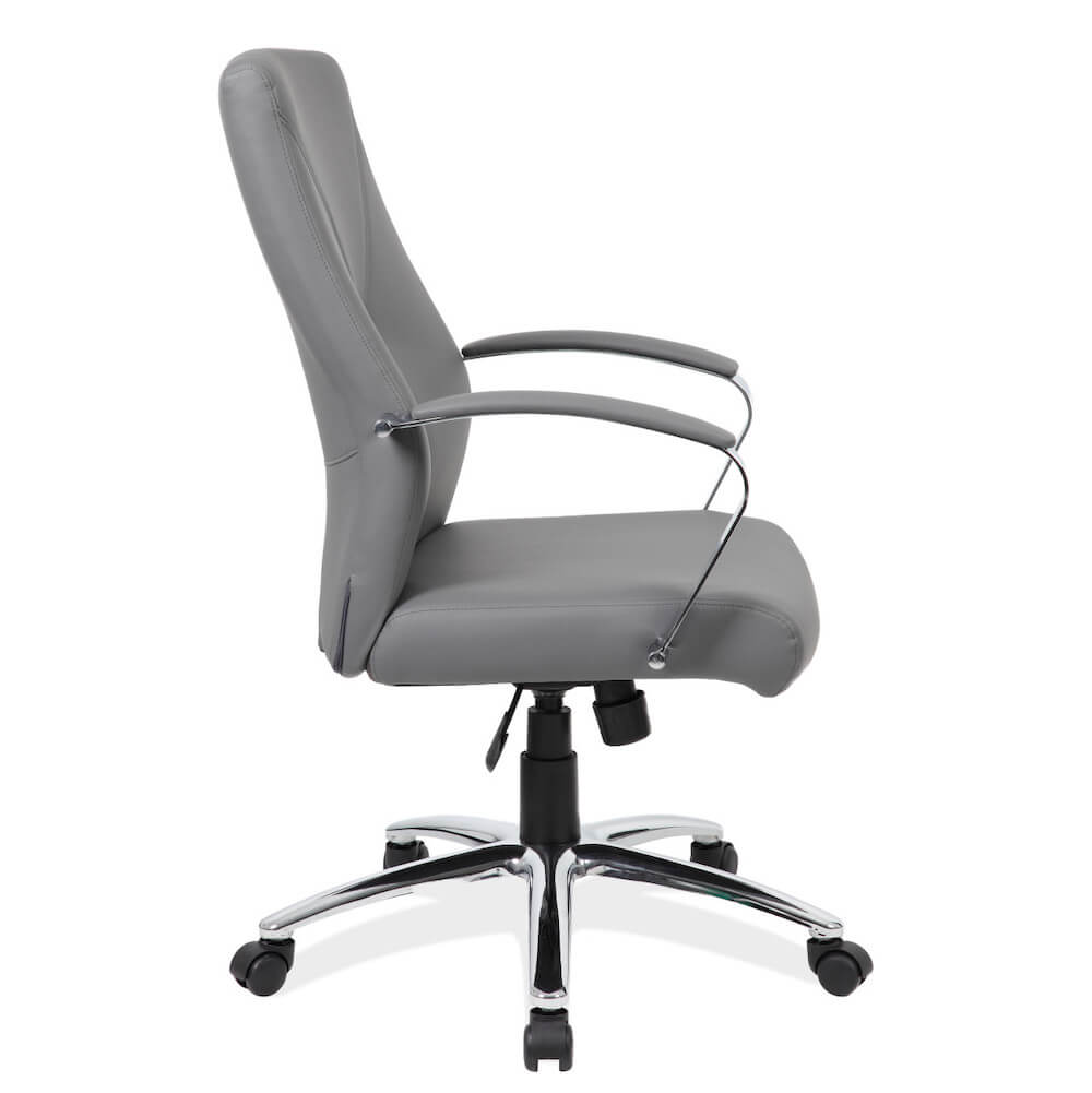 Office furniture chairs office desk chairs mid back executive office chair light gray side view 1