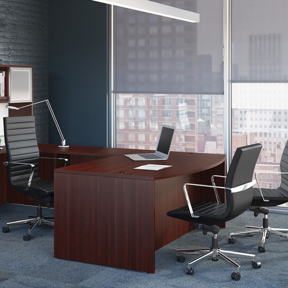 Office furniture chairs office desk chairs mid back leather chair black space view