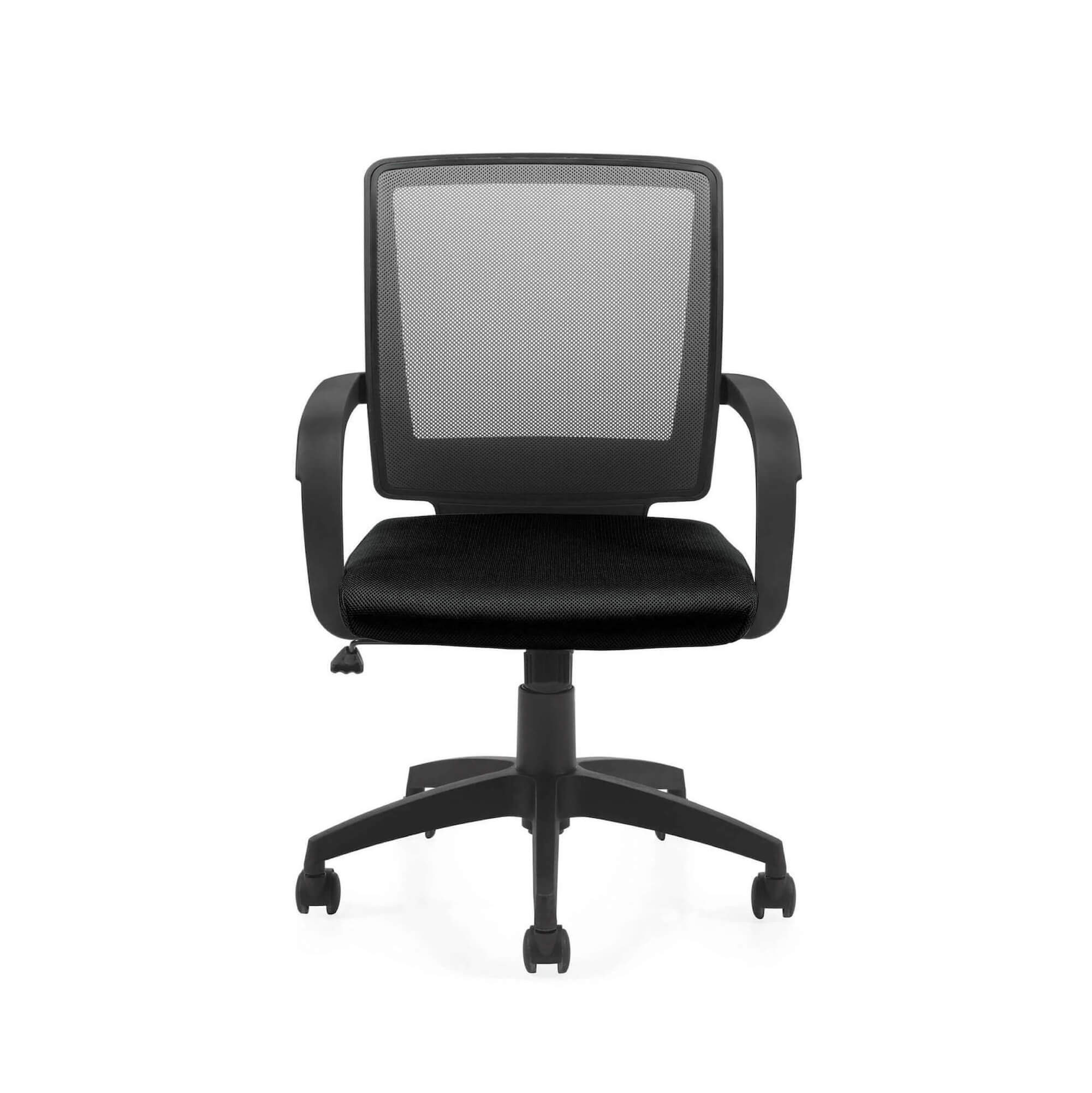 Office furniture chairs office desk chairs mid back mesh chair front view