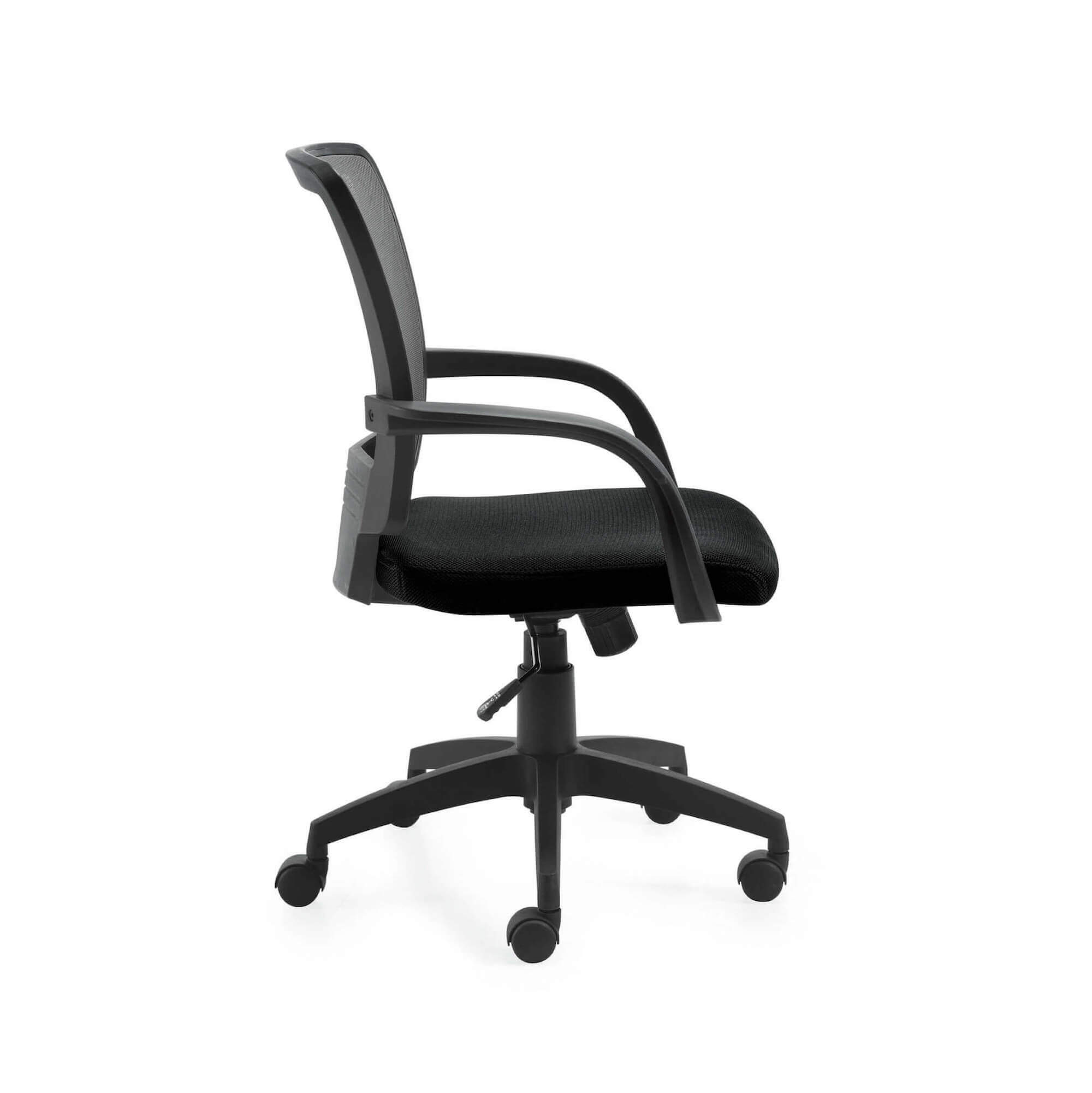 Office furniture chairs office desk chairs mid back mesh chair side view