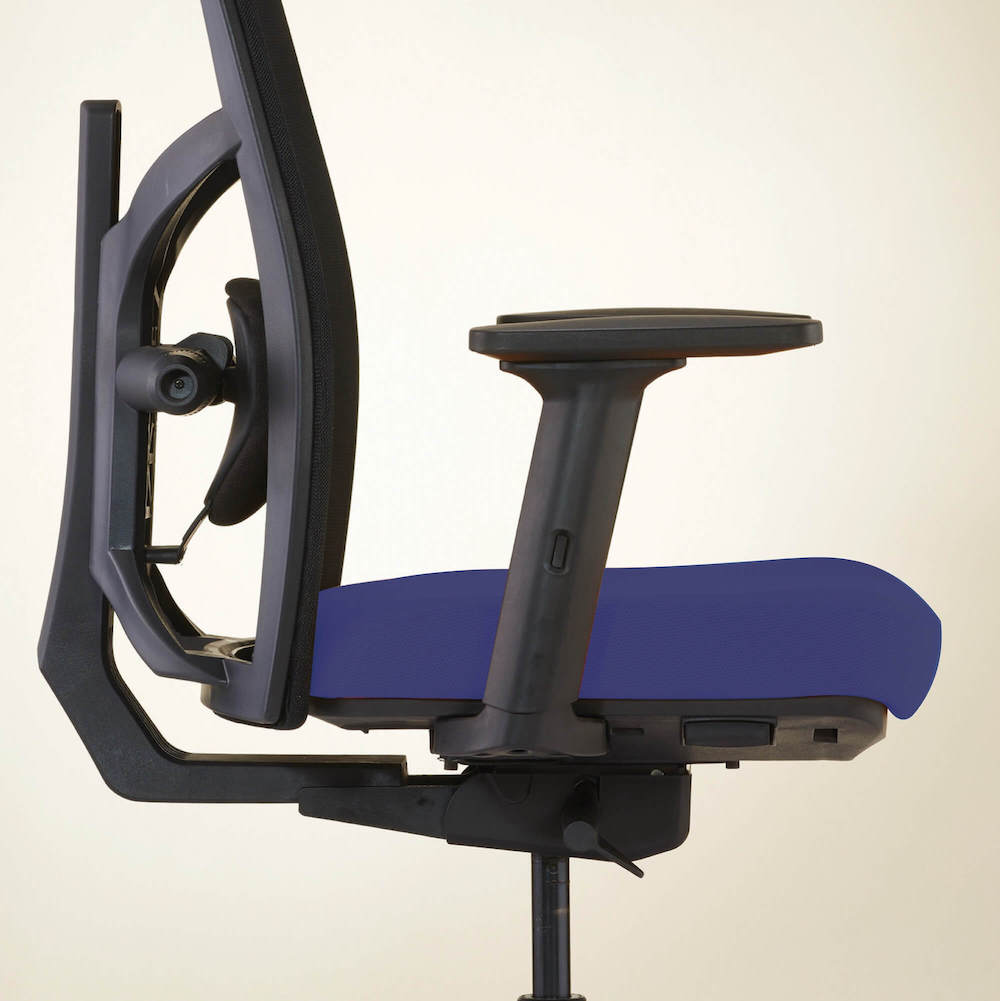 Office furniture chairs office desk chairs task chair with lumbar support side close up view