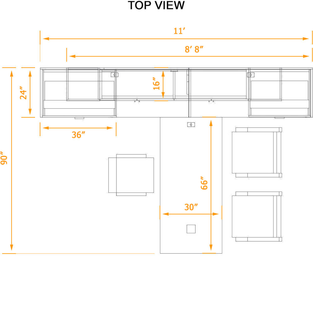 Private office versatile design top view