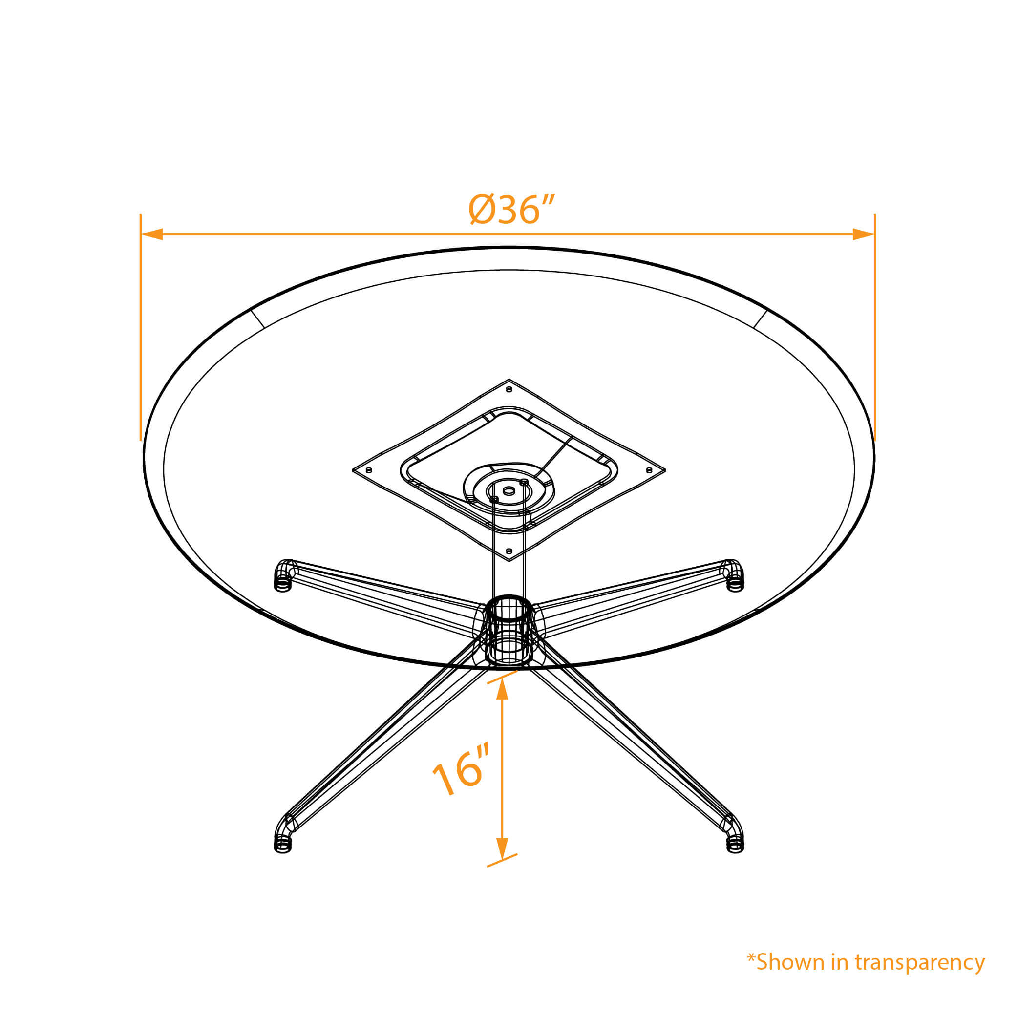 Round ash coffee table 3D dimensions 1 2
