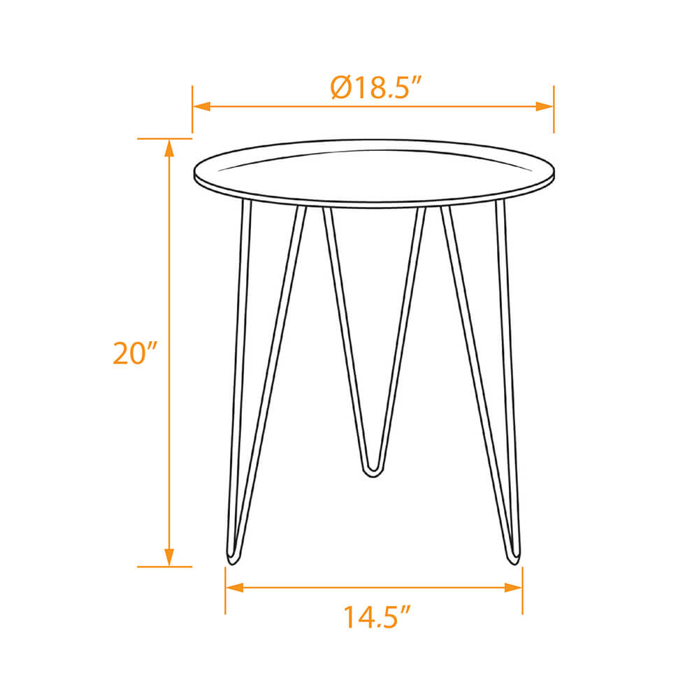 Round hairpin leg coffee table 18dia 3d dims Round hairpin leg coffee table 18dia 3d dims