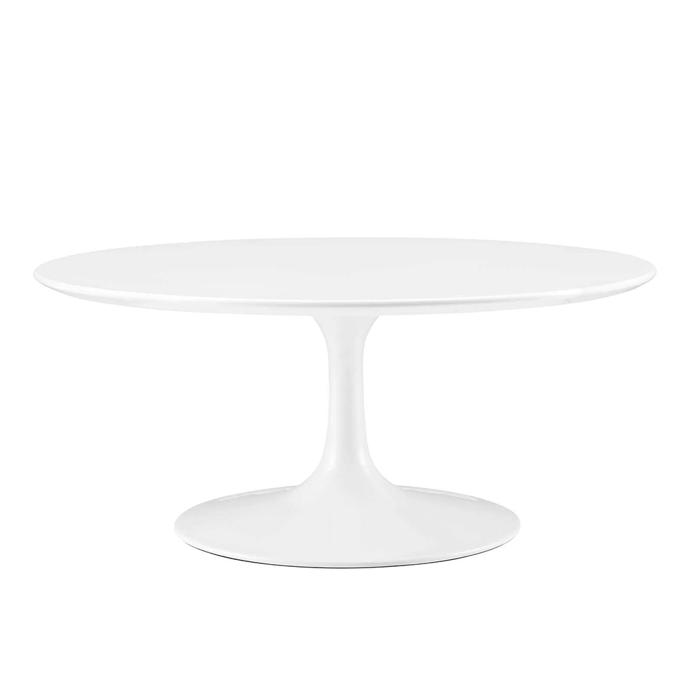 Round white coffee table 36 angle view