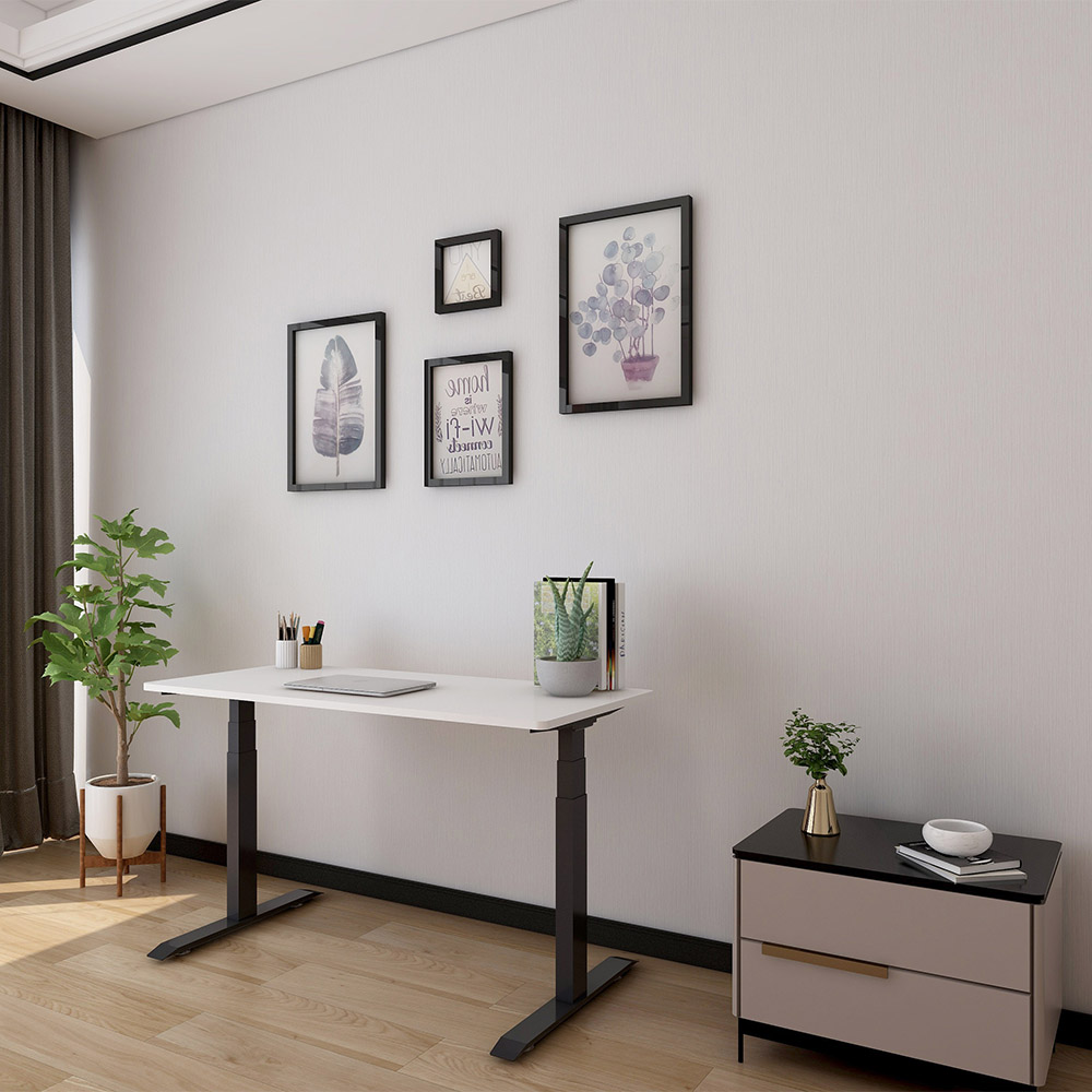 Sit and stand desk electric sit stand desk smartstand electric standing desk frame dual motor environmental black view 1 2 3 4