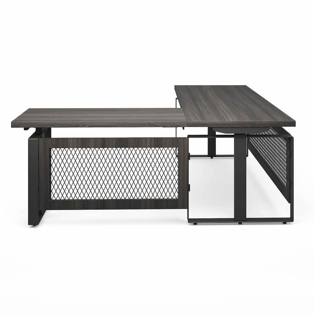 Sit and stand desk sit and stand corner desk adjustable height executive desk lateral second view 1 2