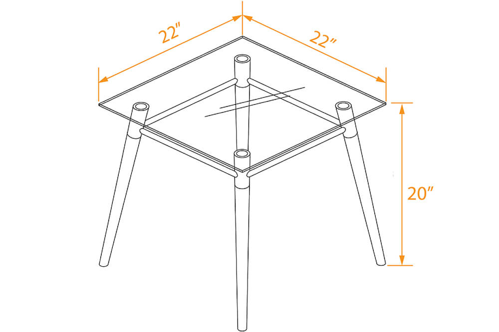Sleek modern occasional tables square dimensions