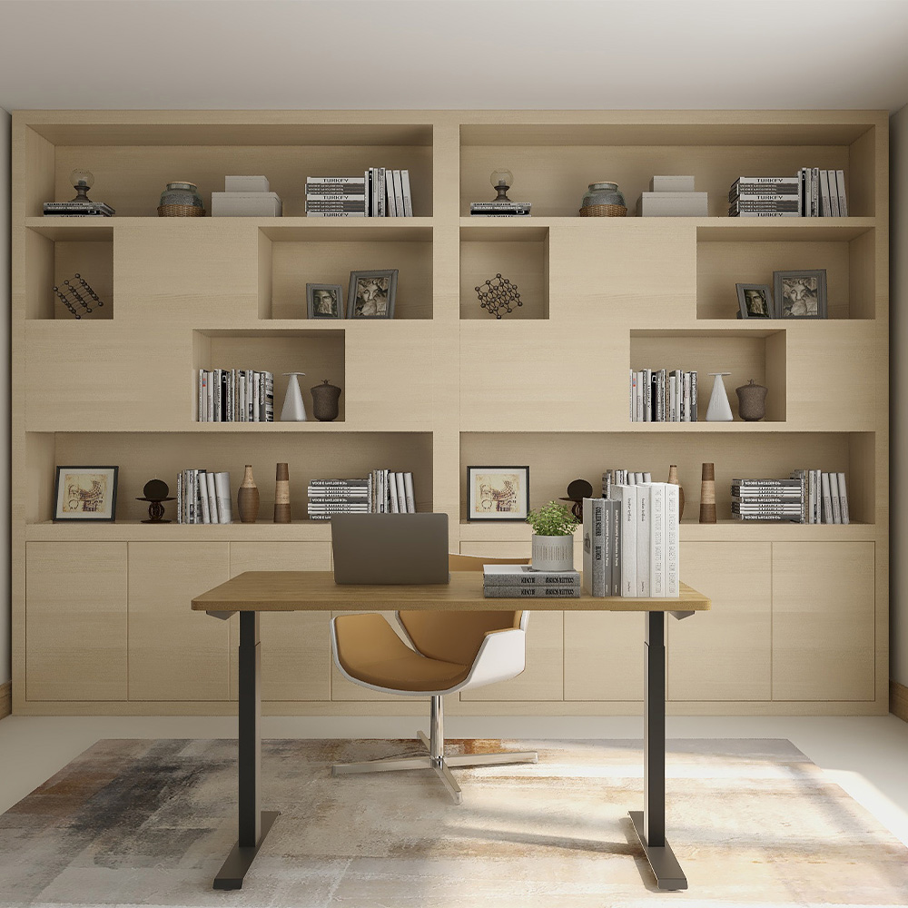 Smartstand dual motor standing desk with 2 stages environmental front view 1