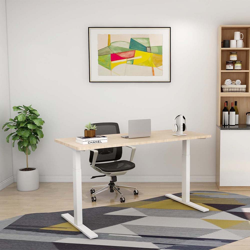 Smartstand dual motor standing desk with 2 stages environmental lateral view 1