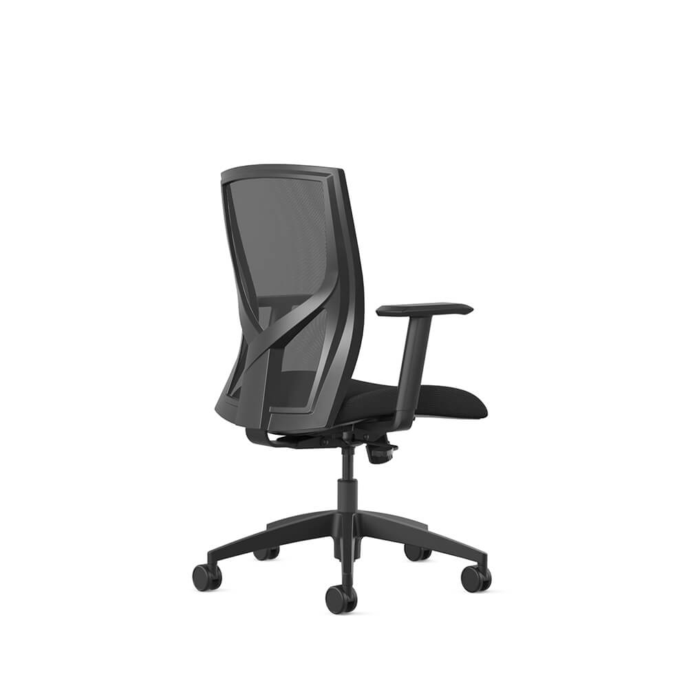 Task chair with black air grid mesh back view 1 Task chair with black air grid mesh back view 1