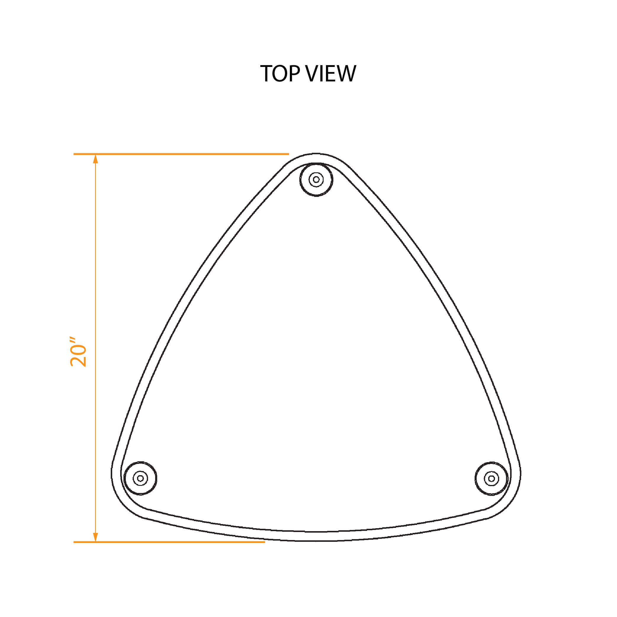 Trendy accent tables set triangle top view