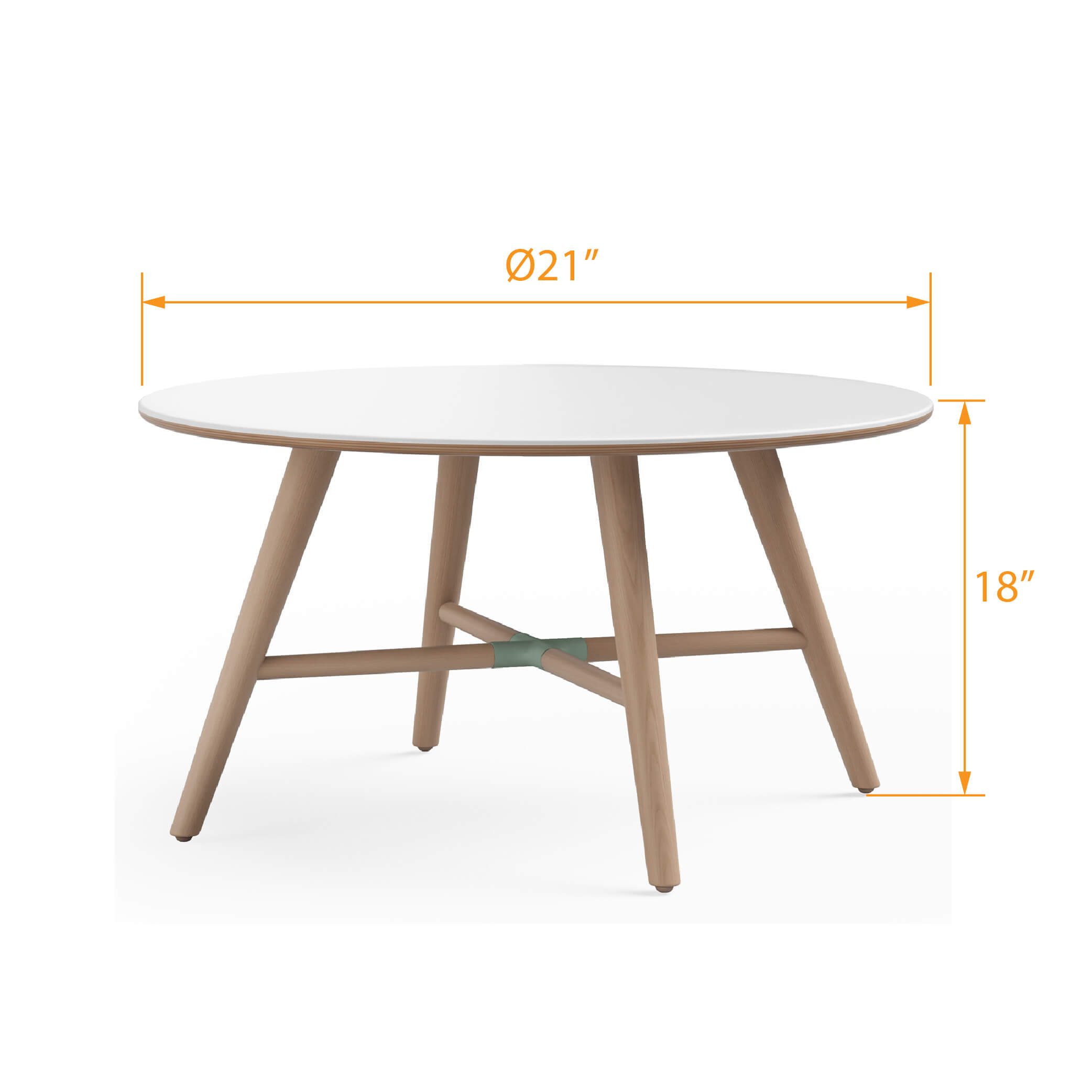 White and wood coffee table 3D dimensions 1 2