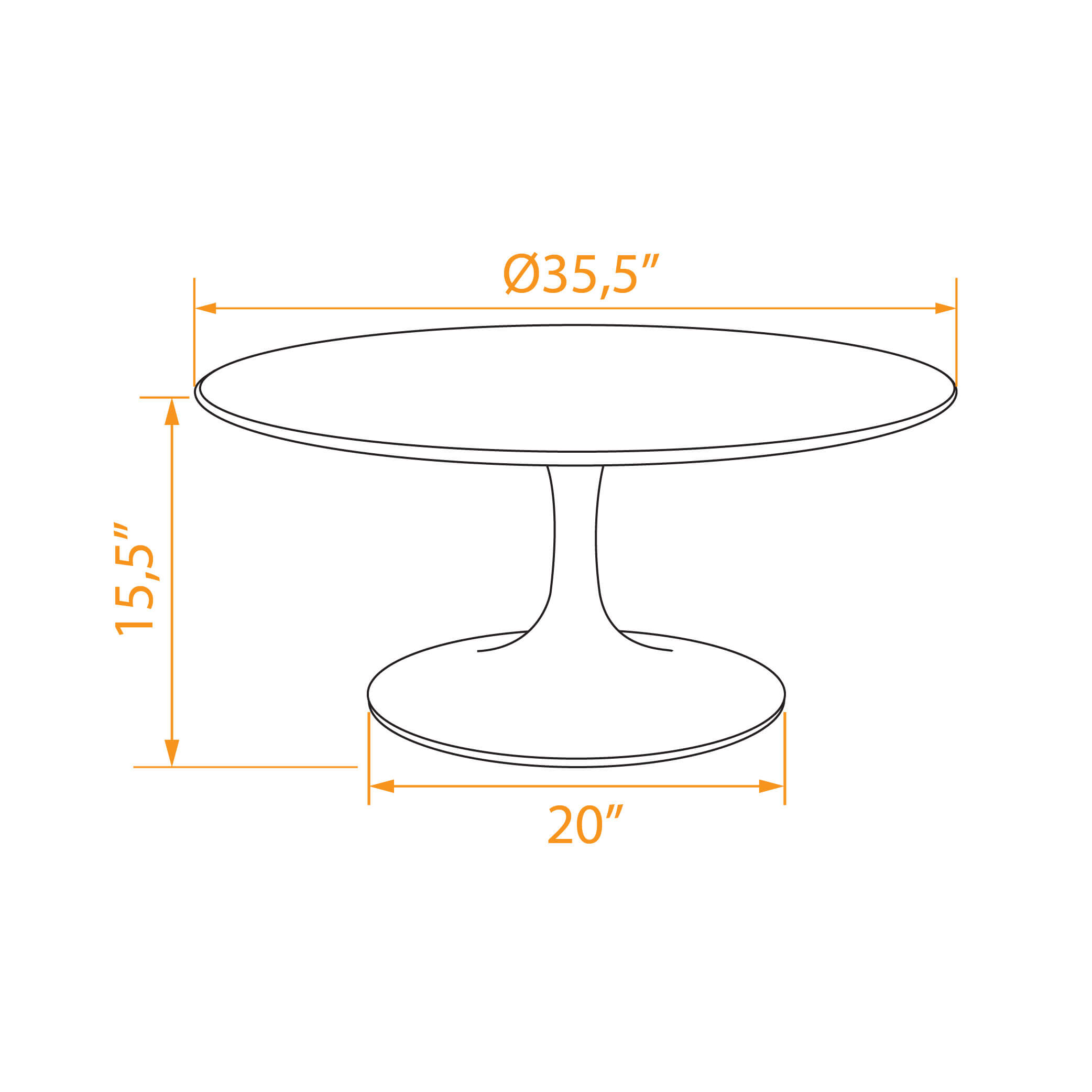 White coffee table round dimensions