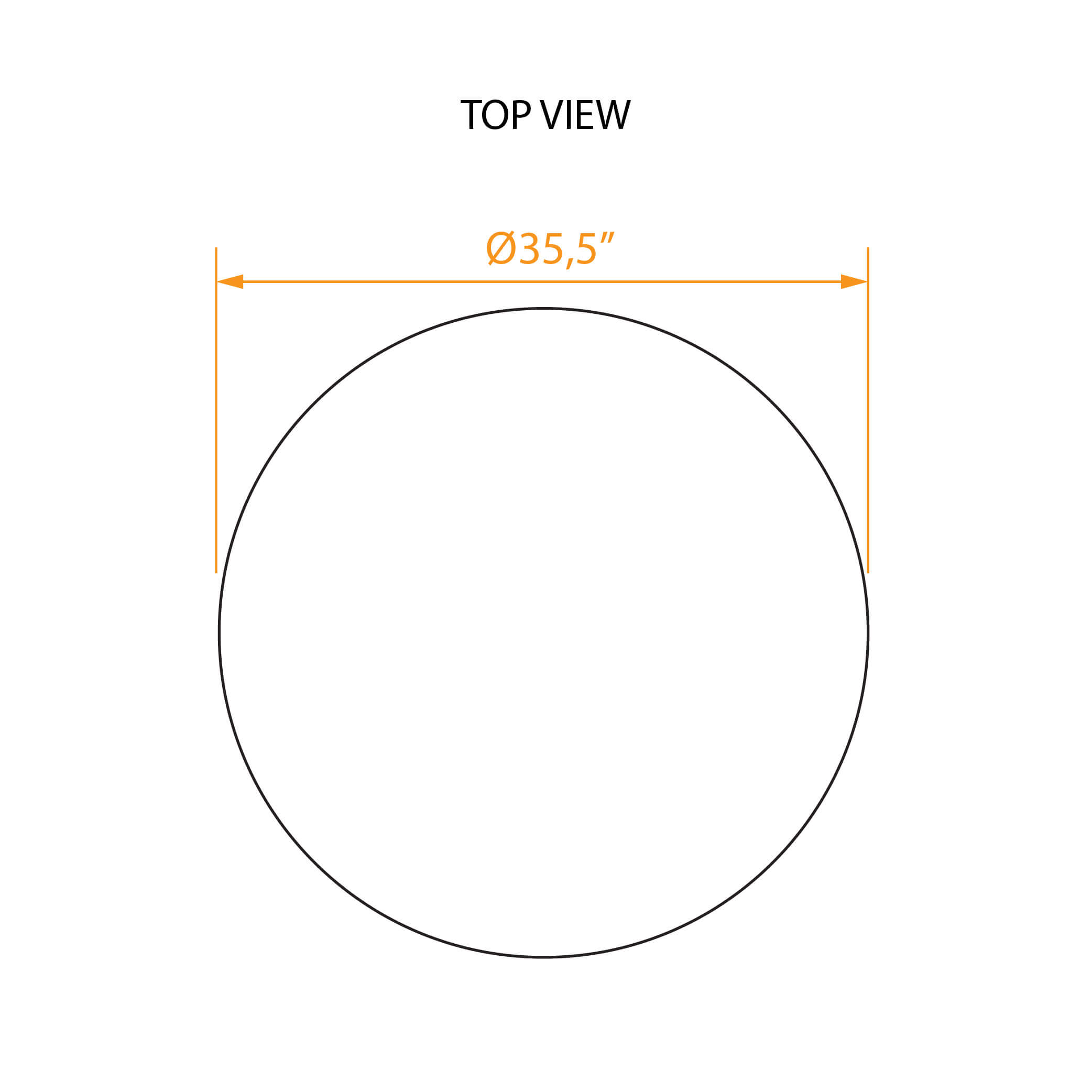 White coffee table round top view