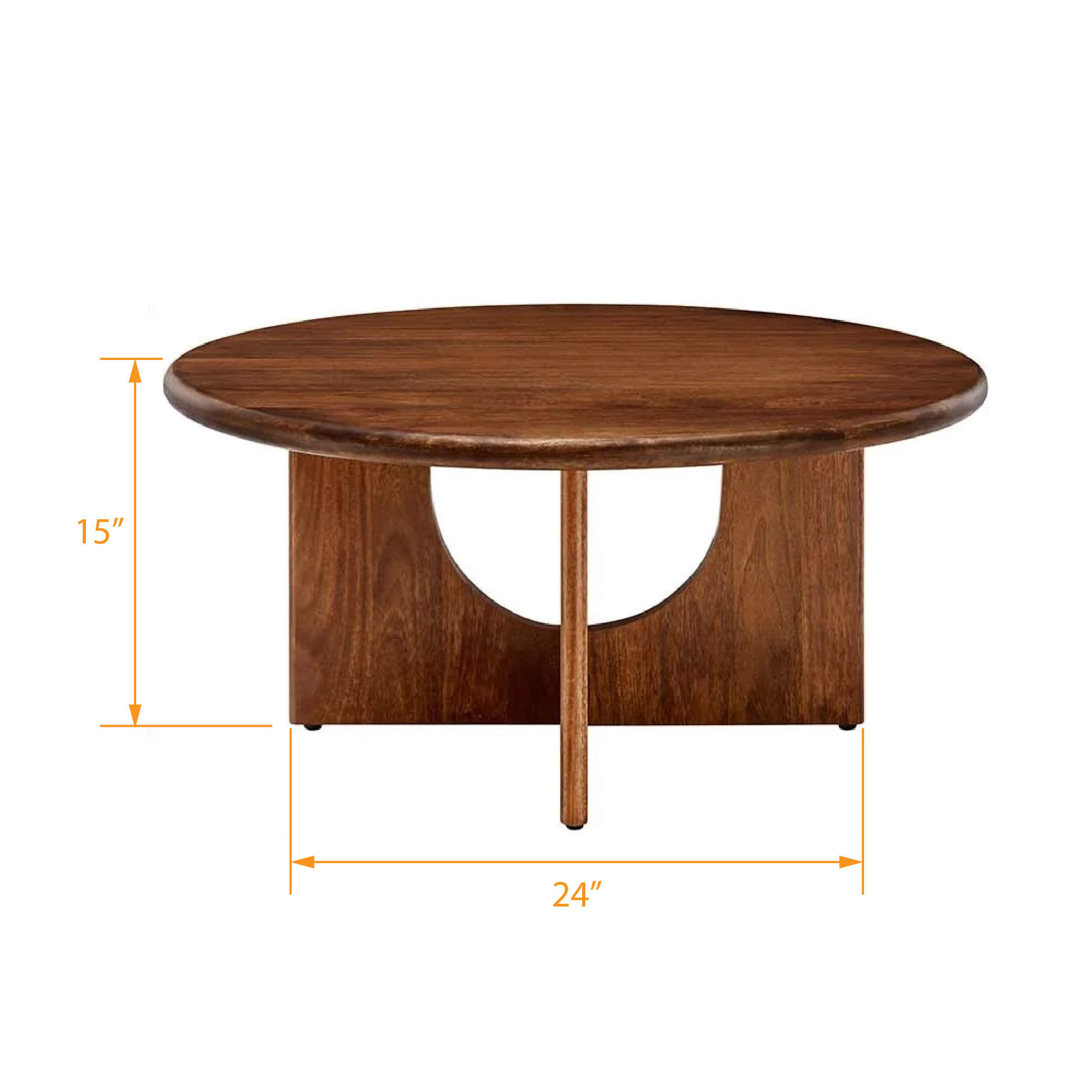 Wood coffee table natural finish dimensions