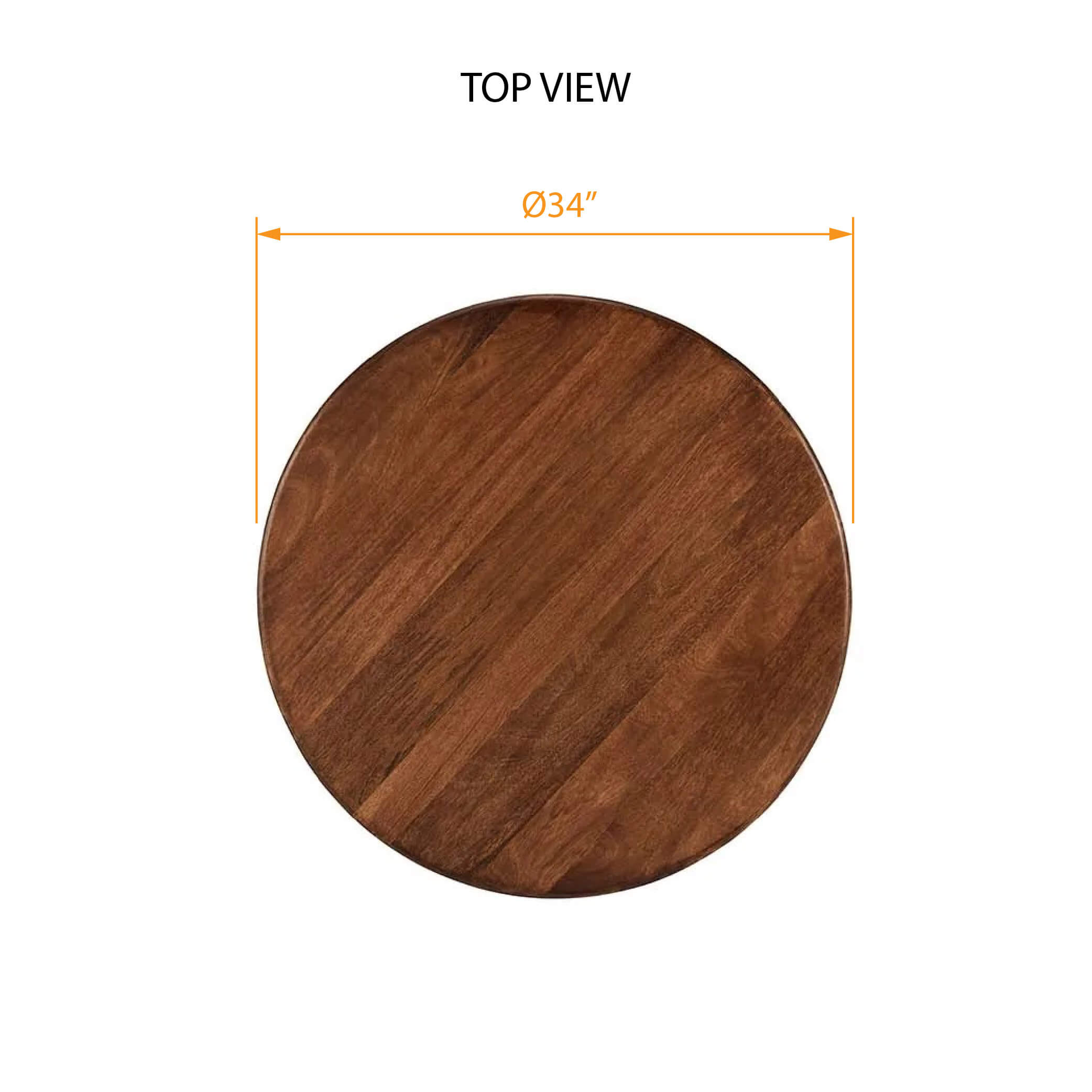 Wood coffee table natural finish top view dimensions