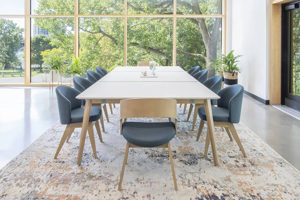 Wooden conference table 10x5 lifestyle side