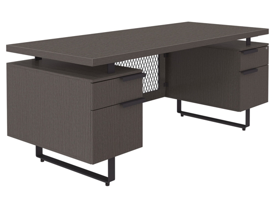 Straight office desk contemporary office desk industrial double pedestal desk angle