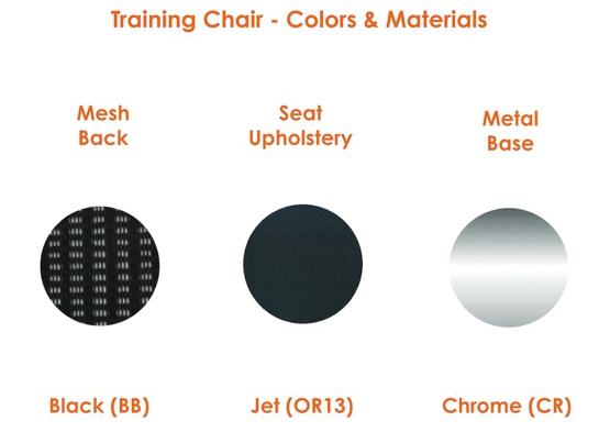 Training chair colors and materials finishing view