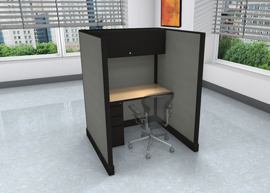 Call center images - high privacy - file drawers and overhead storage